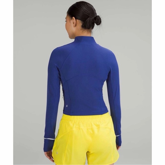 LULULEMON Its Rulu Run Cropped Half Zip Rib - Psychic - Picture 3 of 10